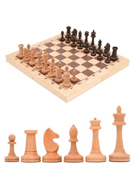 Шахматы «Купеческие» фигуры размер 2 из бука с утяжелением 43x43
