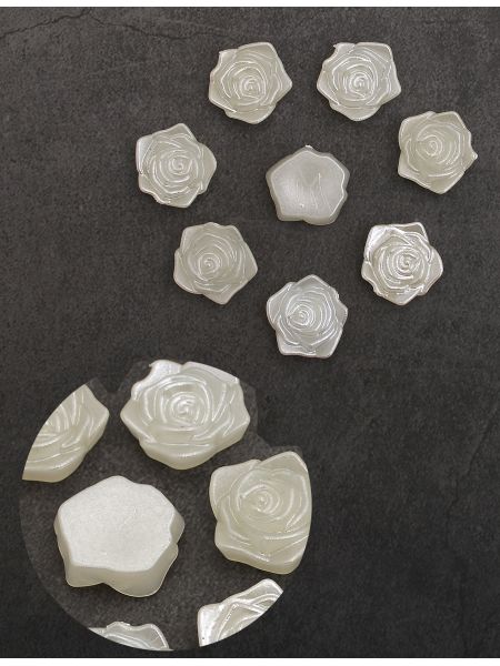 Стразы для рукоделия D-15мм «Жемчужные розы белые» упак.10 шт