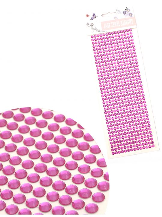 Стразы для рукоделия «Розовато-лиловые алмазы» самоклеящиеся 6 мм.