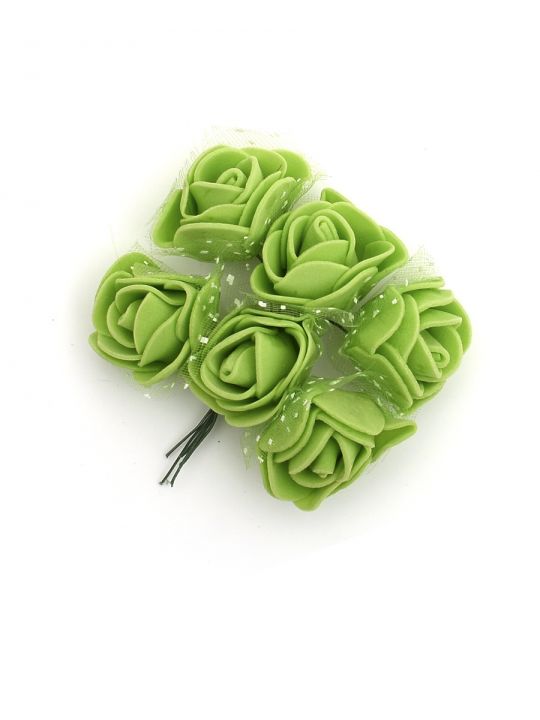 Цветы искусственные «Розы зелёные» упак. 6 шт.