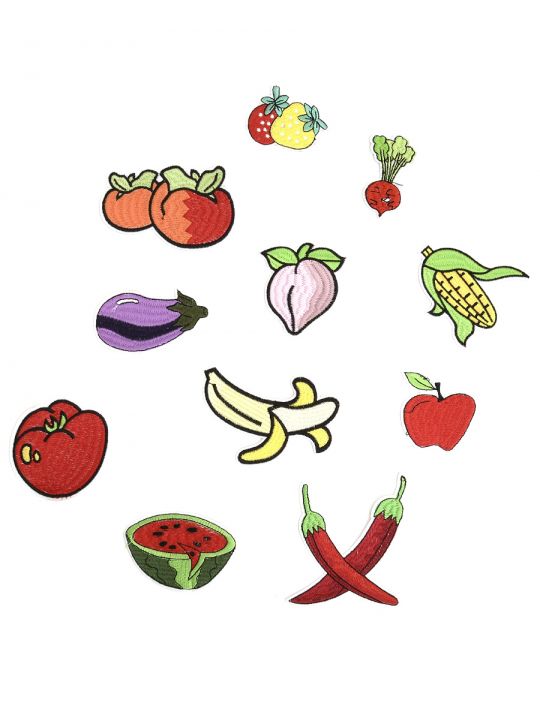 Аппликация термоклеевая  «Фрукты и овощи» набор из 11 разноразмерных аппликаций