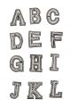 Аппликация термоклеевая с блёстками «Латинский алфавит ABC» набор 26 букв