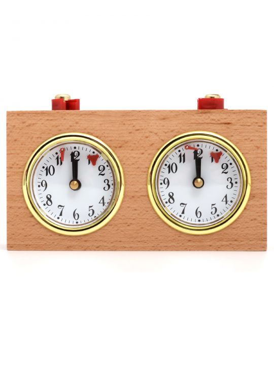 Шахматные часы механические «Рубин» деревянные бук, модель DT06a