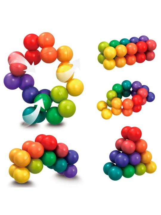 Развивающая игрушка змейка «Молекула» цветные шарики