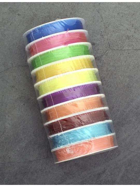 Нитки - резинки силиконовые цветные прозрачные 1мм., 4м, цвета ассорти
