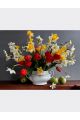 Алмазная мозаика без подрамника «Нарциссы и тюльпаны» 50x40 см, 29 цветов