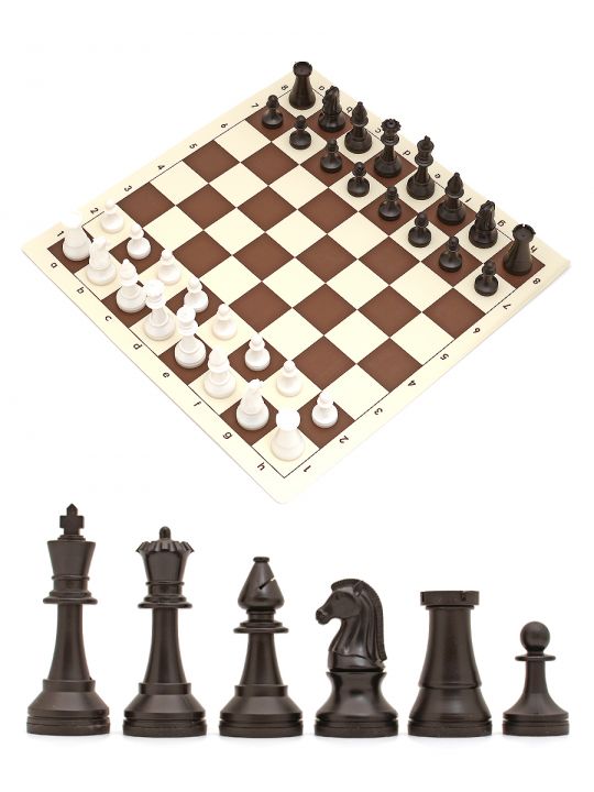 Шахматы «Турнирные» коричнево-белая виниловая доска 35x35 см