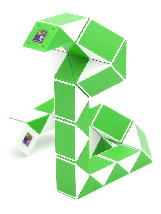Головоломка «Змейка» 36 элементов зелено-белая