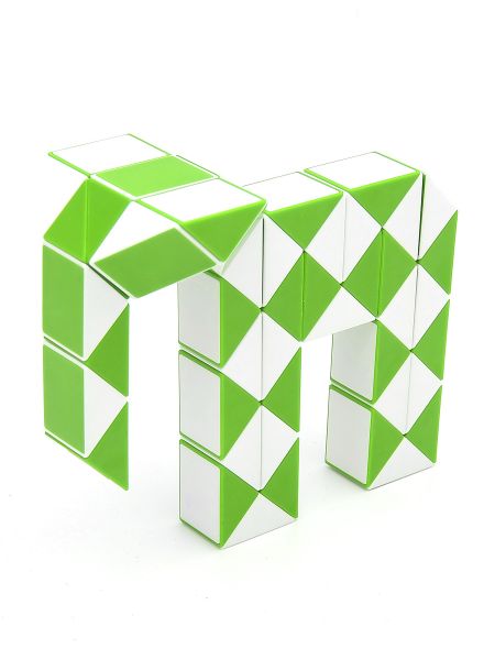 Головоломка «Змейка» 48 элементов зелено-белая
