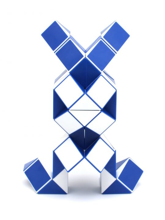 Головоломка «Змейка» 72 элемента сине-белая