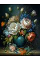 Алмазная мозаика без подрамника «Ваза с цветами» 70x50 см, 30 цветов