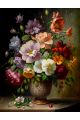 Алмазная мозаика без подрамника «Цветы в вазе» 40x30 см, 30 цветов