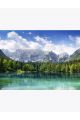 Алмазная мозаика без подрамника «Горы, лес, озеро» 130x100 см