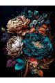 Алмазная мозаика без подрамника «Букет цветов» 70x50 см, 30 цветов