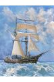 Алмазная мозаика без подрамника «Корабль в море» 40x30 см, 30 цветов