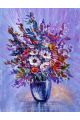 Алмазная мозаика без подрамника «Букет в вазе» 90x70 см, 50 цветов