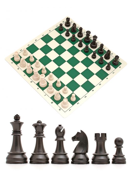 Шахматы «Турнир» зелено-белая виниловая доска 51x51 см