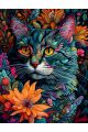 Алмазная мозаика без подрамника «Магический кот» 50x40 см, 30 цветов