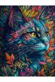 Алмазная мозаика на подрамнике «Мистический кот» 70x50 см, 30 цветов