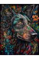 Алмазная мозаика без подрамника «Собака фэнтези» 50x40 см, 30 цветов