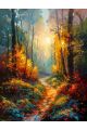 Алмазная мозаика без подрамника «Осенний лес» 40x30 см, 50 цветов