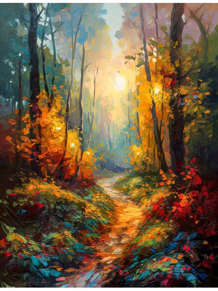 Картина интерьерная «Красочный вечерний лес» холст 40 x 30 см