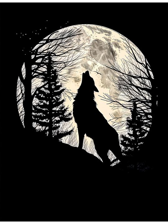 Алмазная мозаика на подрамнике «Одинокий волк» 70x50 см