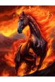 Алмазная мозаика на подрамнике «Огненный конь» 90x70 см, 30 цветов