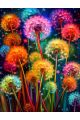 Алмазная мозаика без подрамника «Разноцветные одуванчики» 40x30 см, 30 цветов