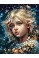 Алмазная мозаика без подрамника «Мечтающая девочка» 40x30 см, 30 цветов