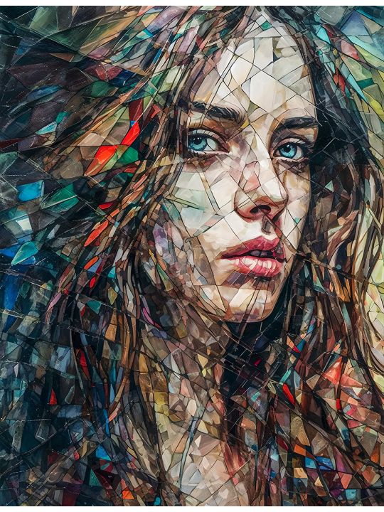 Алмазная мозаика на подрамнике «Портрет девушки» 50x40 см 50 цветов
