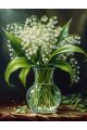 Алмазная мозаика без подрамника «Букет ландышей» 90x70 см, 30 цветов