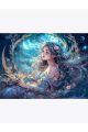Алмазная мозаика без подрамника «Девушка на фоне ночного неба» 130x100 см, 30 цветов