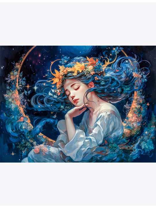 Алмазная мозаика на подрамнике «Волшебных снов» 70x50 см, 30 цветов