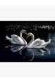 Алмазная мозаика на подрамнике «Лебеди ночью» 50x40 см, 29 цветов
