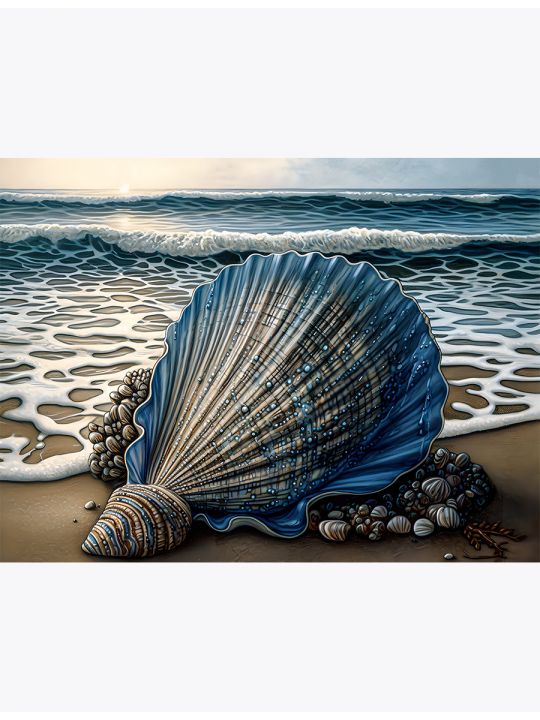 Алмазная мозаика без подрамника «Жемчужина у моря» 50x40 см, 30 цветов
