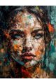 Алмазная мозаика без подрамника «Абстрактный портрет девушки» 70x50 см