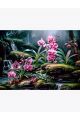 Алмазная мозаика без подрамника «Орхидеи» 50x40 см, 30 цветов