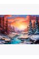Алмазная мозаика на подрамнике «Зимняя сказка» 90x70 см, 30 цветов