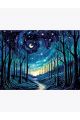 Алмазная мозаика без подрамника «Звёздная ночь» 40x30 см, 48 цветов