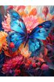 Алмазная мозаика без подрамника «Голубая бабочка» 40x30 см, 30 цветов