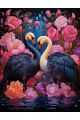 Алмазная мозаика без подрамника «Красивые лебеди» 50x40 см, 40 цветов