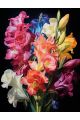 Алмазная мозаика на подрамнике «Гладиолусы микс» 40x30 см, 30 цветов