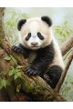 Алмазная мозаика без подрамника «Милая панда» 40x30 см, 50 цветов