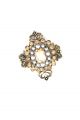 Брошь декоративная "Камень" золотой 5x5 см