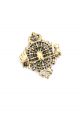 Брошь декоративная "Камень" золотой 5x5 см
