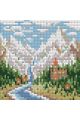 Алмазная мозаика без подрамника «Горный пейзаж» 15x15 см, 15 цветов