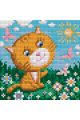 Алмазная мозаика без подрамника «Котёнок» 15x15 см, 15 цветов