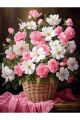 Алмазная мозаика на подрамнике «Корзинка цветов» 70x50 см, 50 цветов