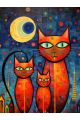 Алмазная мозаика без подрамника «Котэ» 25x20 см, 40 цветов